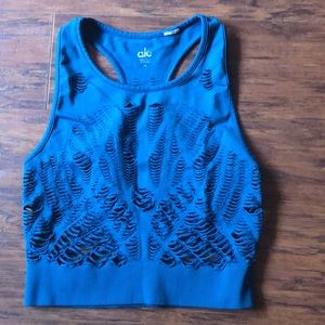 ALO Yoga medium workout exercise blue tank top